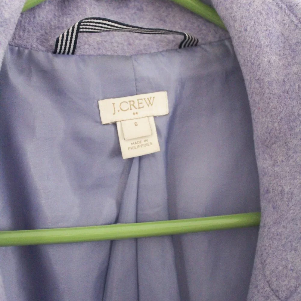 J. Crew Factory Cocoon Lavender Pea Coat Size 6 - GUC - Picture 2 of 11